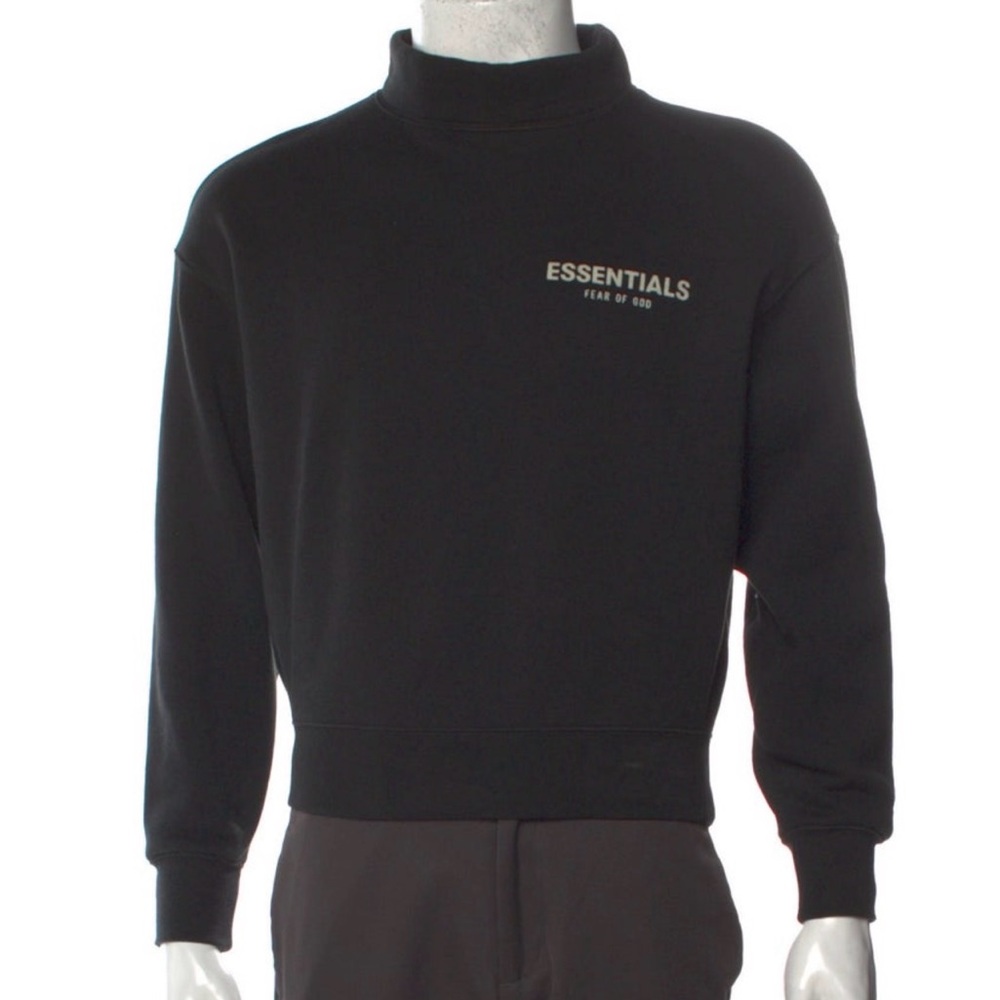 Essentials Black Crewneck Men's Sweater